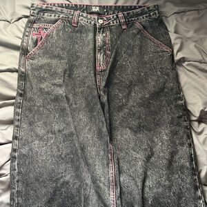 Gloe Pink Cross Denim Jeans